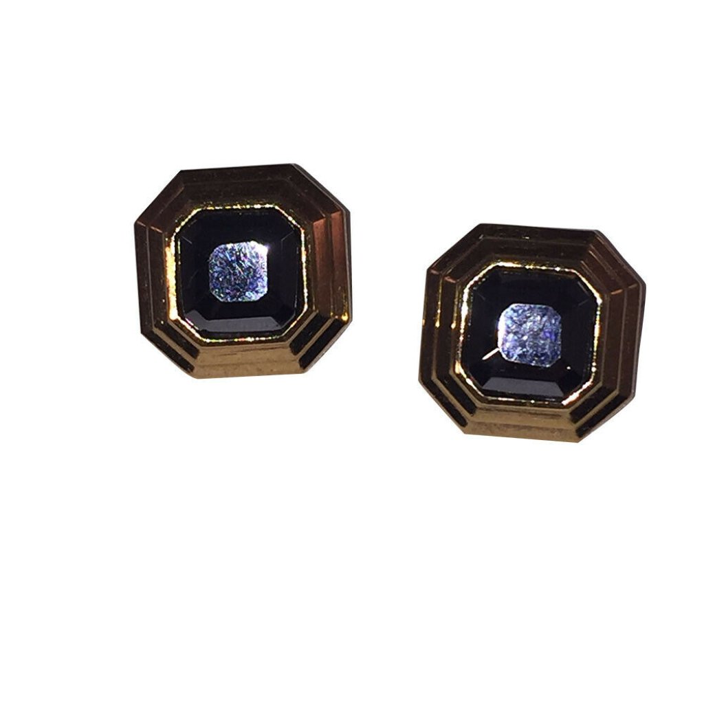 Lanvin Hexagonal Earrings With Emerald Cut Simulat